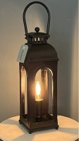 Handmade Cast Aluminium Lantern Lamp in Matt Black Finish 19.5"H BULB Included