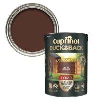 Cuprinol 5 Year Ducksback Rich Cedar 5L Paint Tin + Colour Swatch