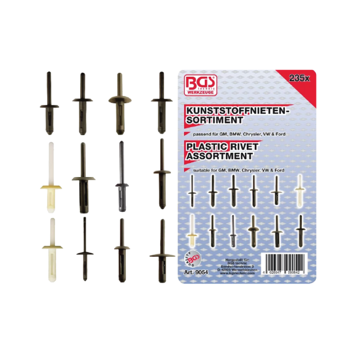 Plastic Rivet Assortment Set (235pcs.)