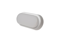 OHIO 12W IP54 OVAL BULKHEAD, 3000K, c/w WHITE and BLACK TRIMS