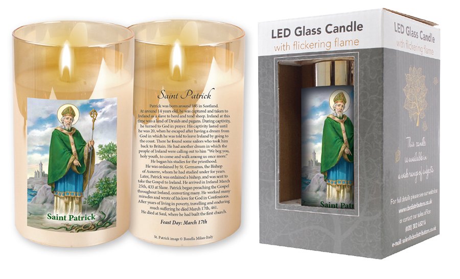 LED Candle/Glass Jar/Timer/St.Patrick  (86756)