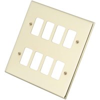 Polished Brass 8 Gang Grid Plate 6050-355