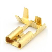 Bare Push On Female Angled Spade Connector 6.3mm x 10 Pack