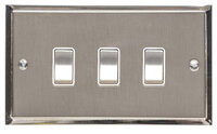 Heritage Elite Stepped Plate 3 Gang 2 Way Switch