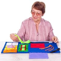 Activity blanket for those with dementia.