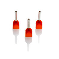 Red Twin Cord End Pre-Insulated Ferrules 1.5mm2 (Pack 1000) | TCEF1508G