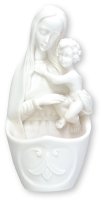 White Resin Font/5 1/4 inch-Madonna & Child   (3086)