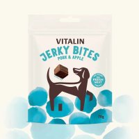 Vitalin Jerky Bites Pork & Apple Air Dried Dog Treats 6x70g