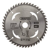 Draper Circular Saw Blade 165mm 48 Teeth 20mm Bore