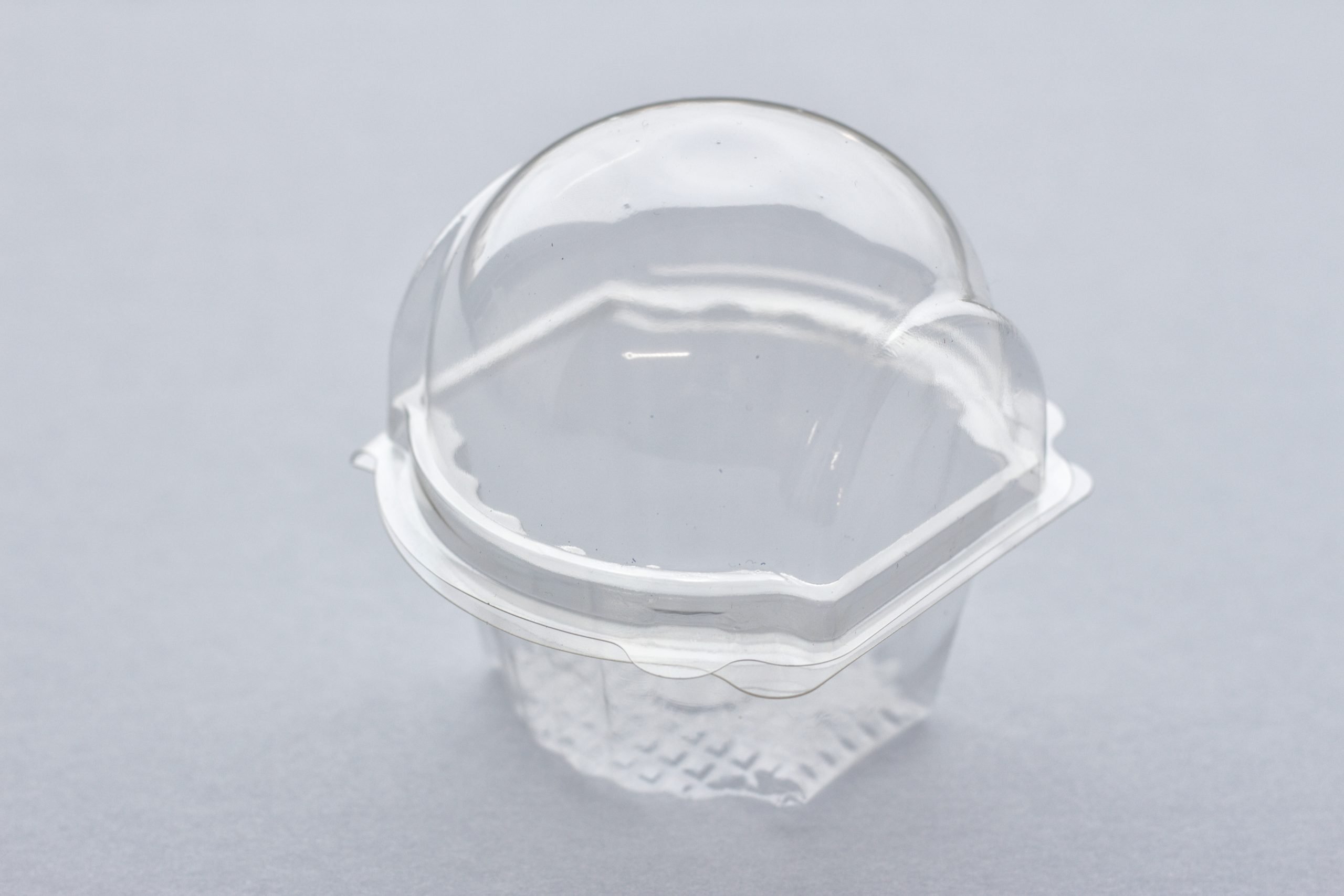 Single Cupcake Tray With Hinged Lid - Clear