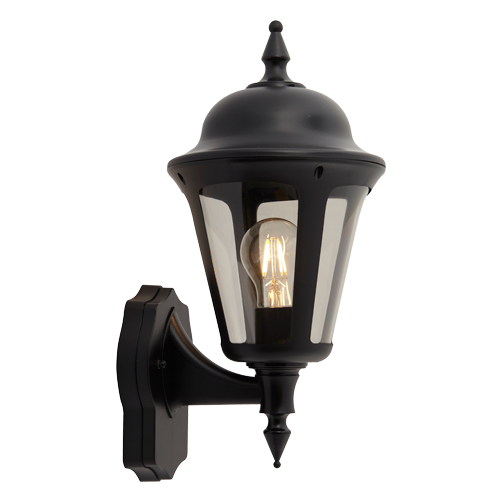 Ansell Latina E27 Wall Lantern PIR Black