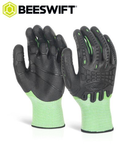 Glovezilla Cut Resistant Fully Coated Impact Glove Green 