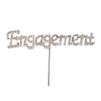 Diamante "Engagement" On Stem Silver - 125 x 25mm