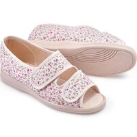 These stylish ladies slippers are cosy and practical; they can be worn all year round as the open toe keeps feet cool on warmer days.