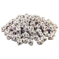 10 Sided Number Dice 0-9 (White)