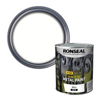 Ronseal Direct to Metal Paint White Satin Tin & Swatch