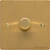 Heritage - Elite Flat Plate - 1Gang 2Way Dimmer 250w Satin Brass | LV0901.2266
