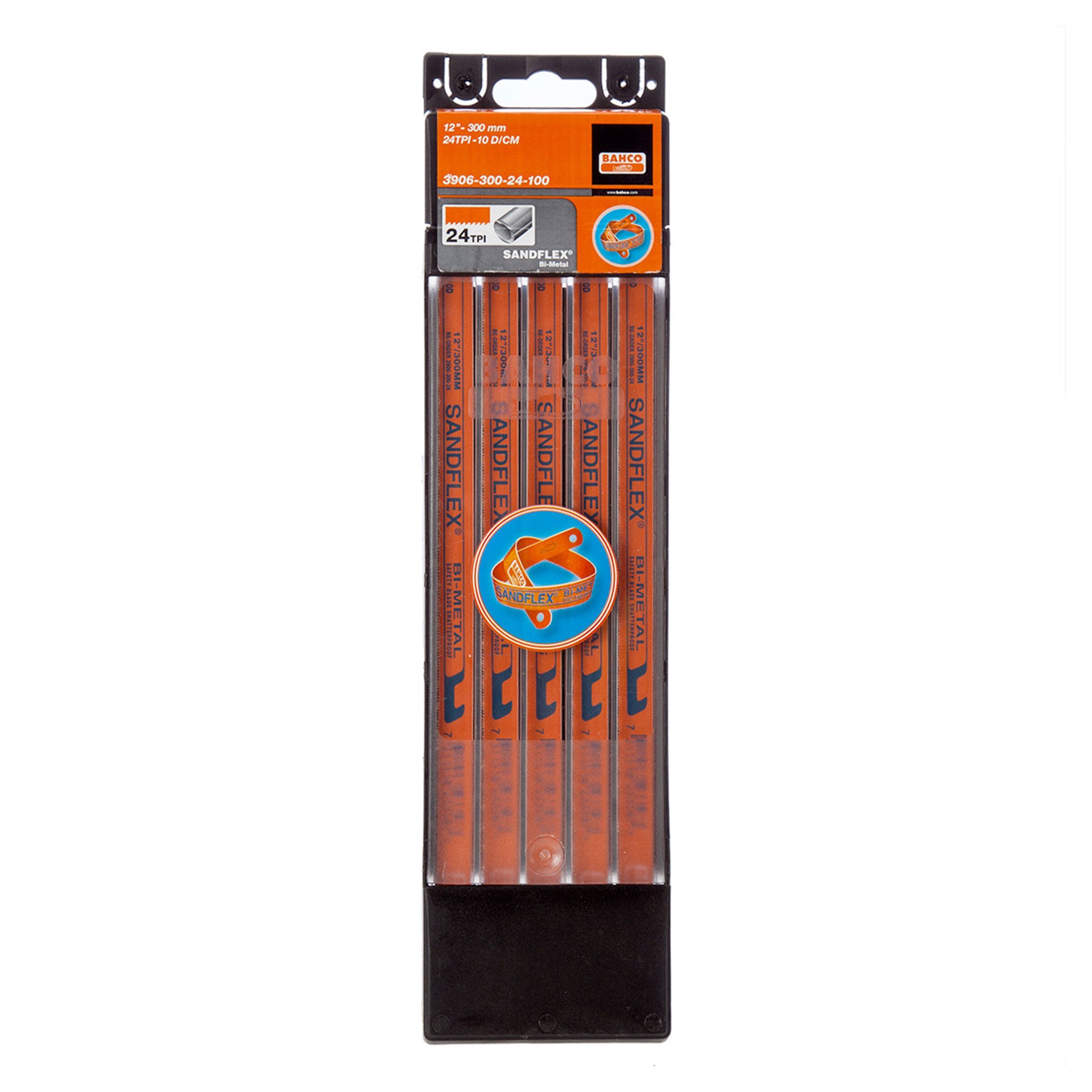 Bahco 3906 Sandflex HSS Bi-Metal Hacksaw Blades 12" x 24TPI (100 Pack)