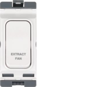 Hager Sollysta 20A DP Gridswitch "Extract Fan" White WMGSDP2/EF