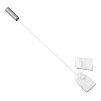 Long handled toe washer featuring a long stem with plastic built up handle.