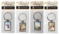 Metal Key Ring/Resin Picture/Assorted   (74365)