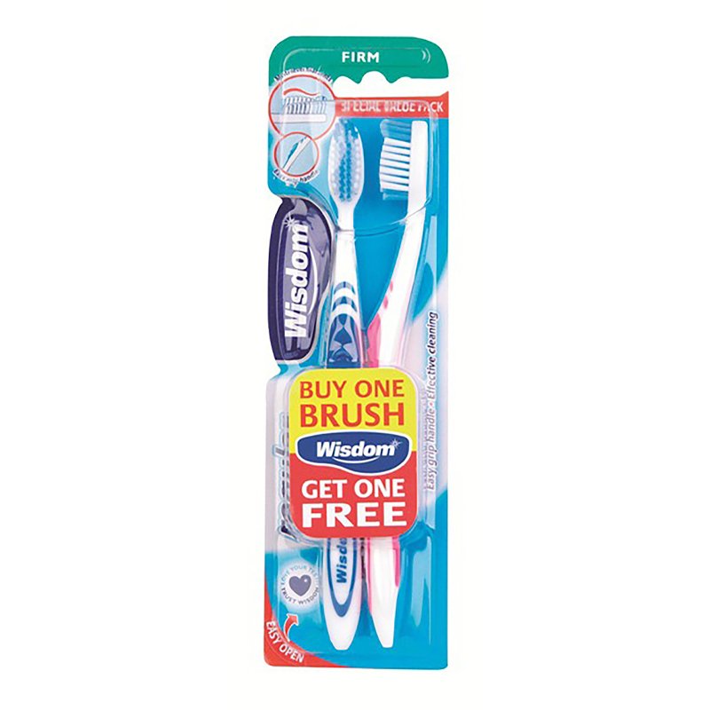 Wisdom Regular Plus Firm Twin Pack Toothbrush