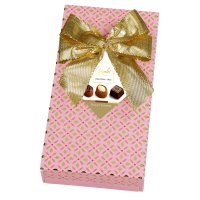 Design line gift box of asstd Belgian chocs with bow - 16x125g