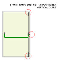 3 POINT PANIC BOLT SET T/S PVC/TIMBER VERTICAL OLTRE