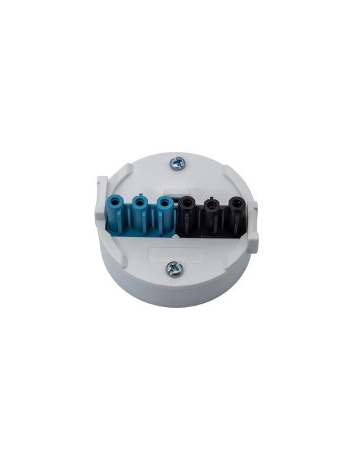 Metway White Besa Box Plate 6pole Black/Blue 166 Socket