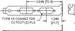 Computer Brackets 2x D15 cutouts for EISA/ISA