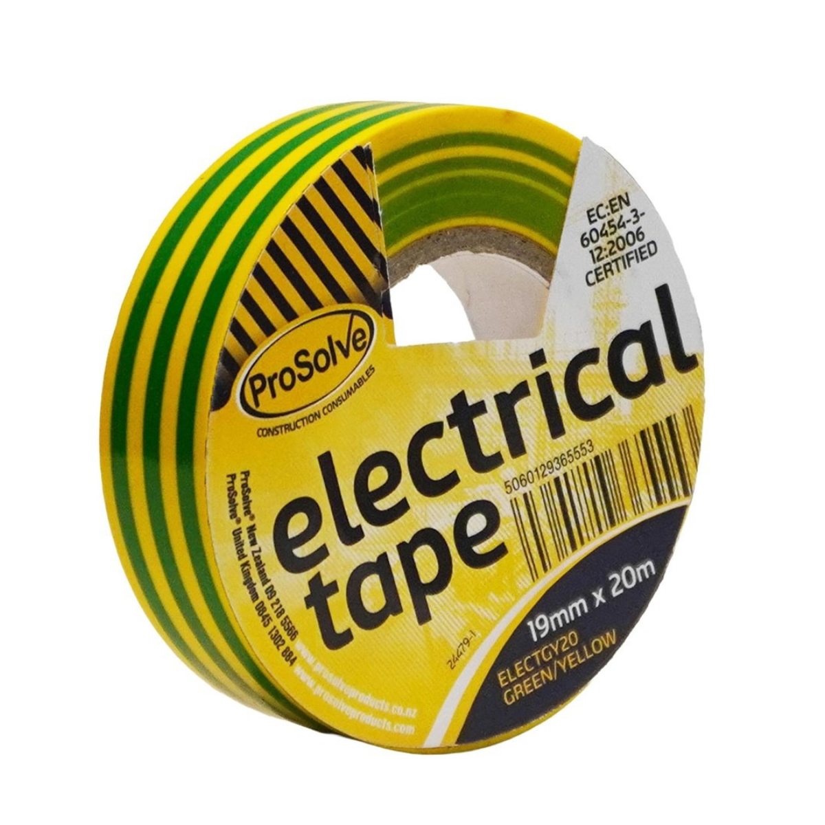 ProSolve ELECTGY20 Electrical Tape 19mm x 20m (Green and Yellow)