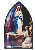 Metal Plaque with Light/Lourdes   (49004)