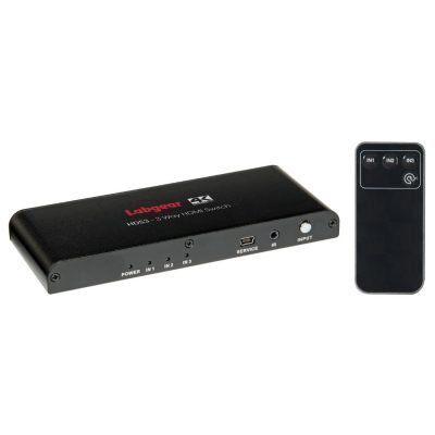 4K 18GBP 3 WAY HDMI SWITCH WITH IR REMOTE