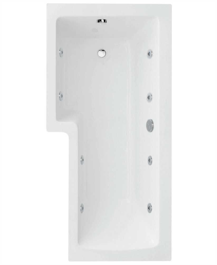L SHAPE 1700X850MM LH SINGLE ENDED 8 JET WHIRLPOOL BATH & PANEL