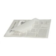 Greaseproof Paper White Newspaper Print 25 x 35cm pack of 1000