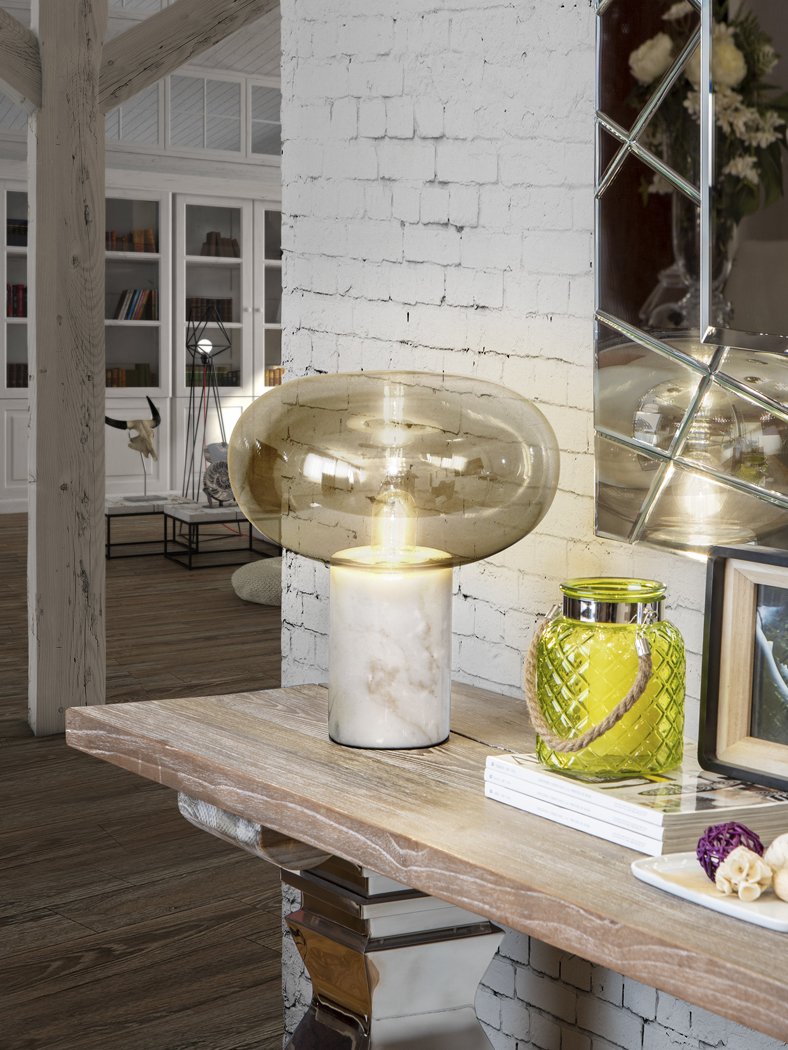 Schuller Fungi White Marble Table Lamp