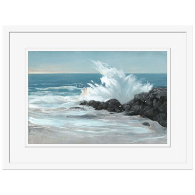 Gallery Framed Hand Embellished Canvas Print - Crashing Wave 1