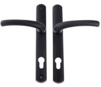 DW Long Backplate Door Handle Black 92/210mm
