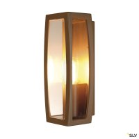 MERIDIAN BOX RUST WALL LIGHT WITH CLEAR PLASTIC DIFFUSER