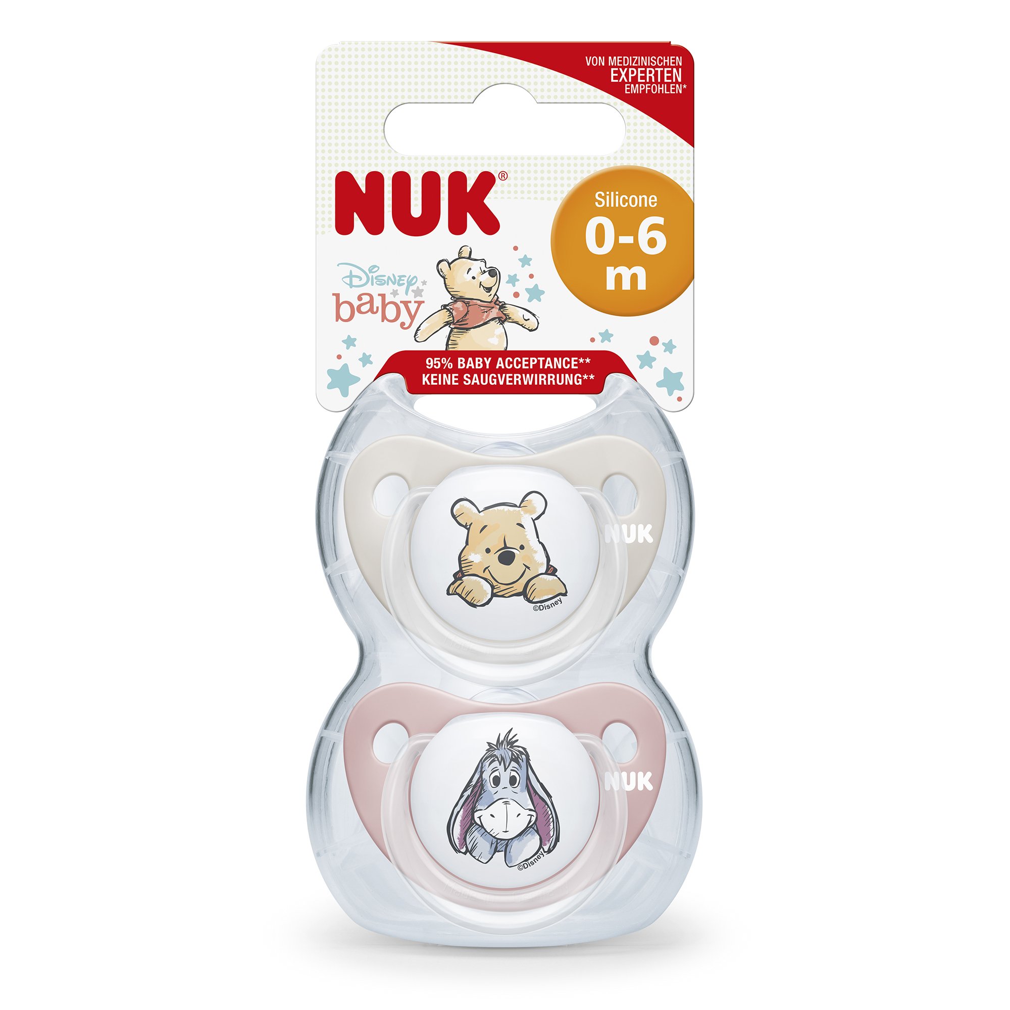 Nuk Disney Winnie The Pooh Girls Twin Pack Soother 0-6 Months