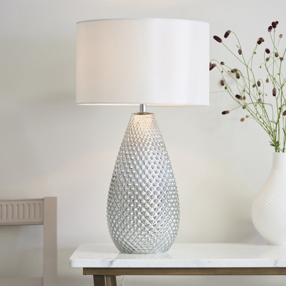 Endon Livia Silver Table Lamp