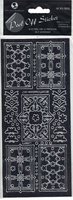 Medallion Pattern Oblong Black/ Silver P/off