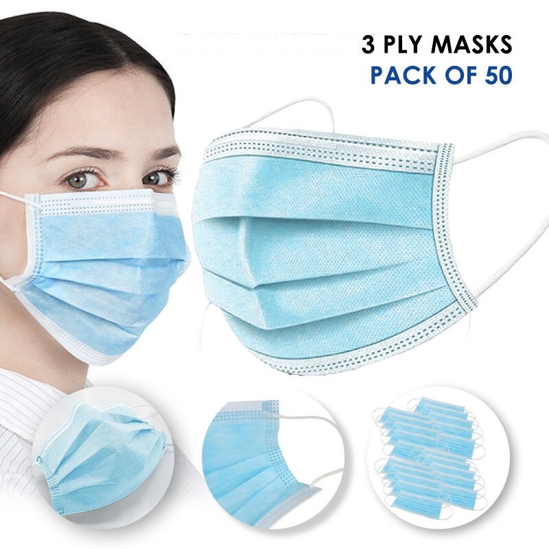 3 Ply Disposable Protective Mask (Pack of 50)