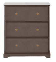 Olive Brown 3 Drawer Chest with Marble Top