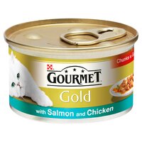 Gourmet Gold Cat Can Salmon & Chicken in Gravy 85g x 12