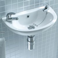 Lecico Atlas 445mm Wide 2TH White Round Cloakroom Basin