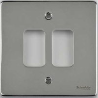 Schneider Ultimate Low Profile Grid Plate 2 gang Polished Chrome | LV0701.1253