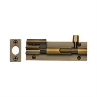 C1592 4-AT - HERITAGE BRASS DOOR BOLT NECKED 4  X 1.25 ANTIQUE B
