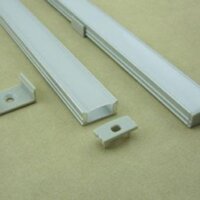 SURFACE ALUMINIUM CHANNEL 17.4X8.2MM 2 METRE CW END CAPS & MOUNTING BRACKETS OPAL DIFFUSER