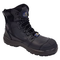 Mustang 7110Z Nitrile Sole 300&deg;C Lace Up Zip Safety Boot with Scuff Cap